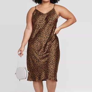 A New Day Leopard Slip MIDI Dress